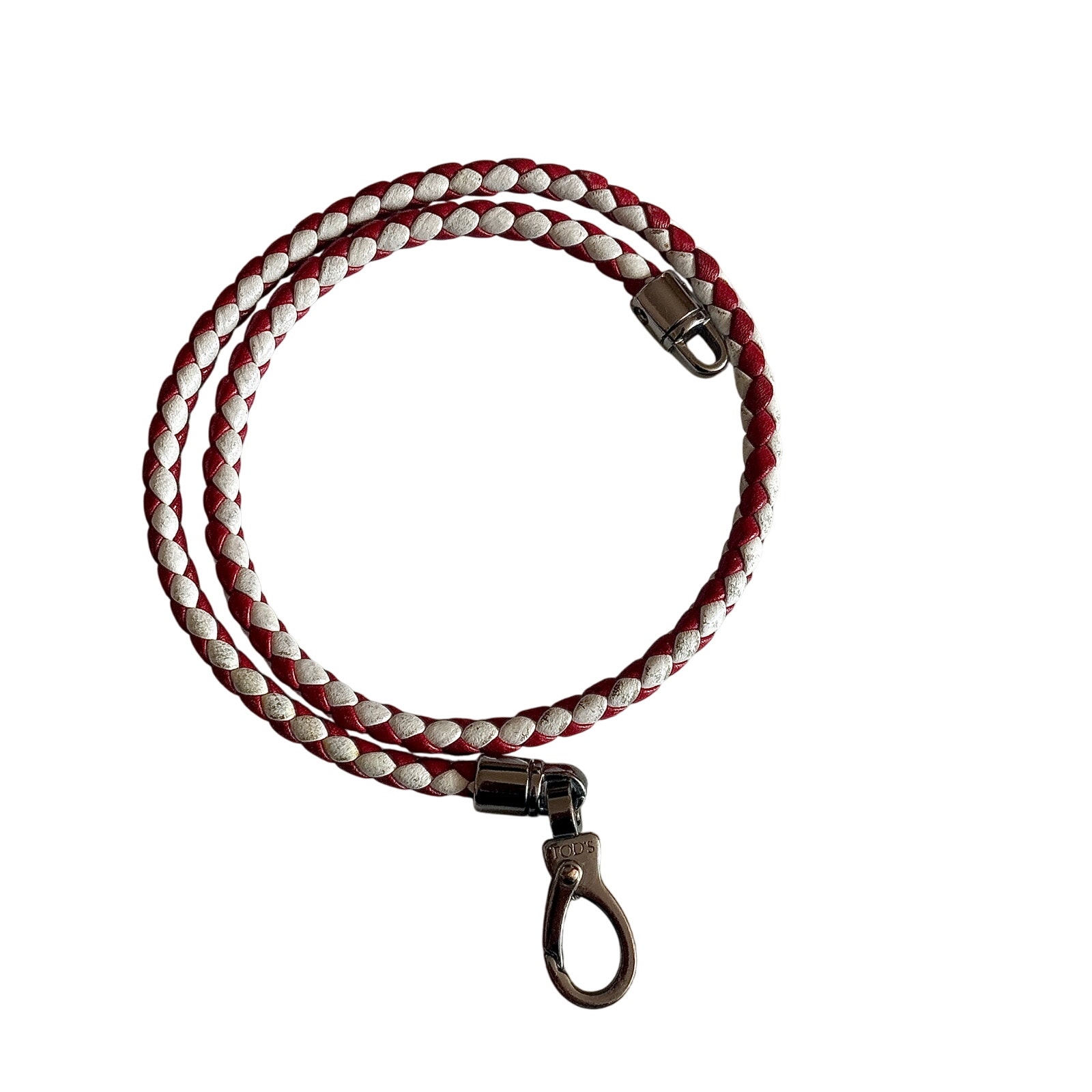 Tod's Mycolors Bicolor Woven Leather Silver Bracelet